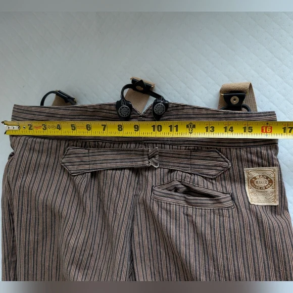 Wah Maker Men's Size 36 Canvas Duckin Frontier Western Vintage Pants suspenders